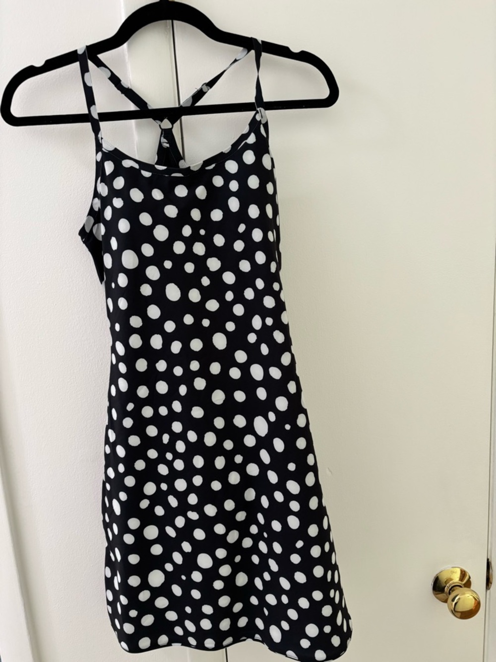 Outdoor Voices Black with White Polka Dot Sports Bra